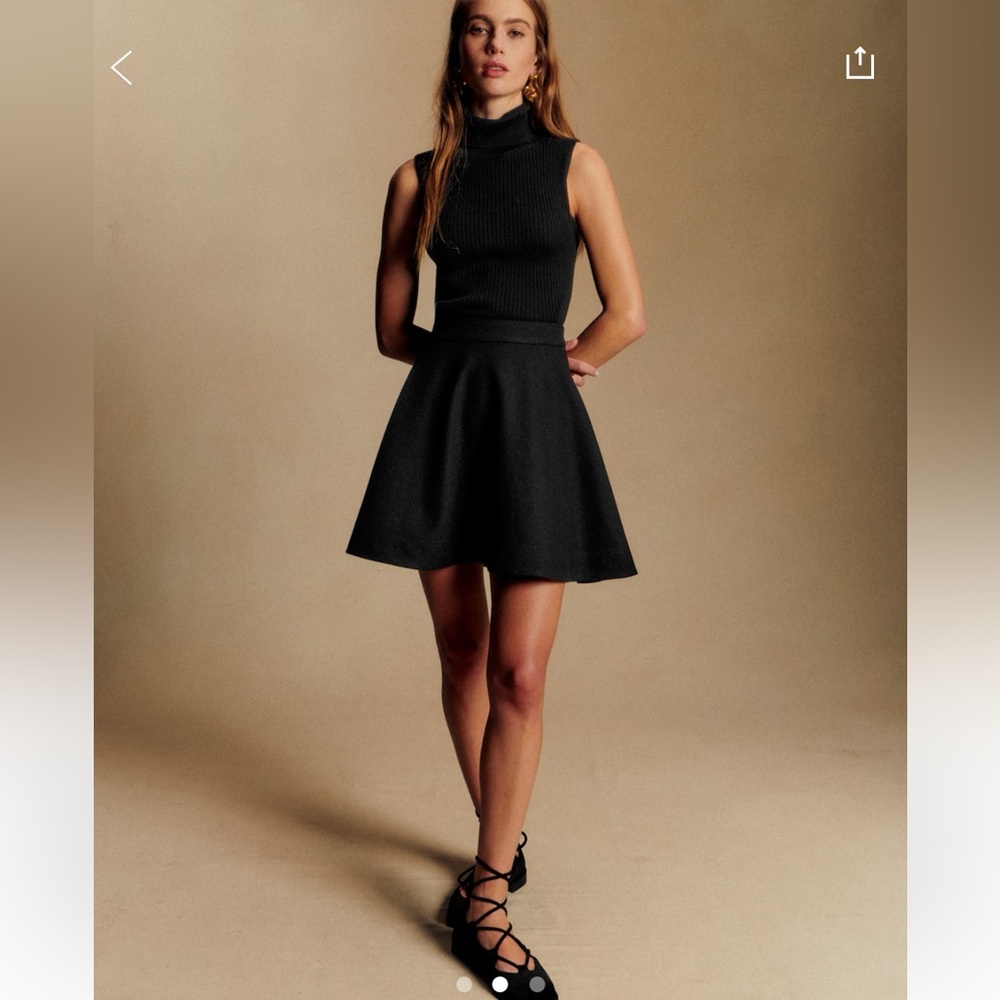 Sezane Armelie Skirt Black - Size 4 - Picture 2 of 5